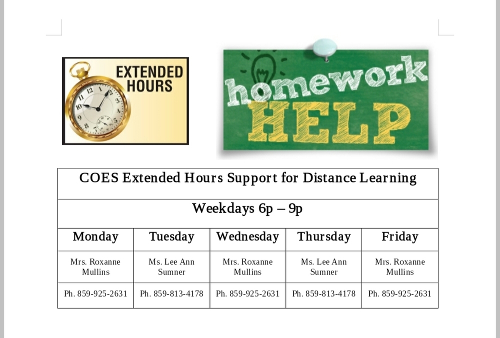 Extended Hours Schedule