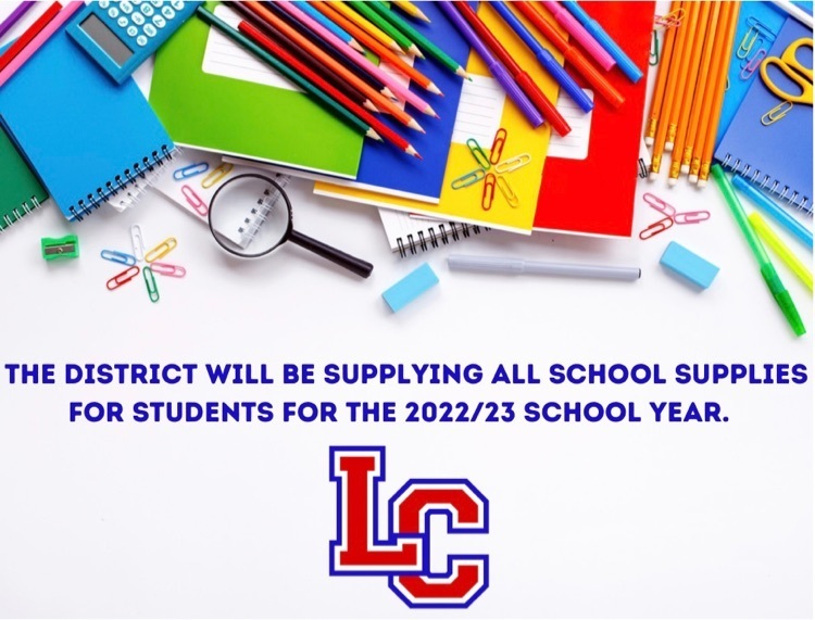 School supplies provided by the district  