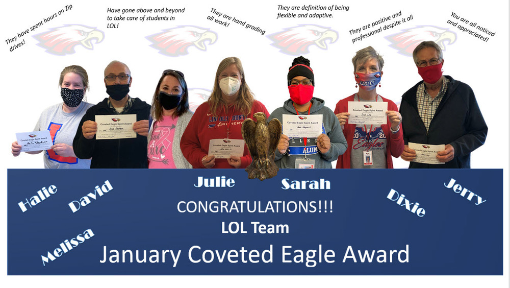 LCMS Staff January Coveted Eagle Award