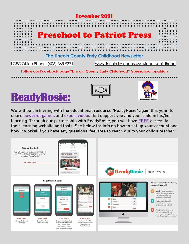 Preschool to Patriot Press - November newsletter