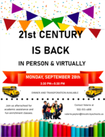 Lincoln County Schools 21st Century CCLC will Resume In-Person & Virtually on 9/28