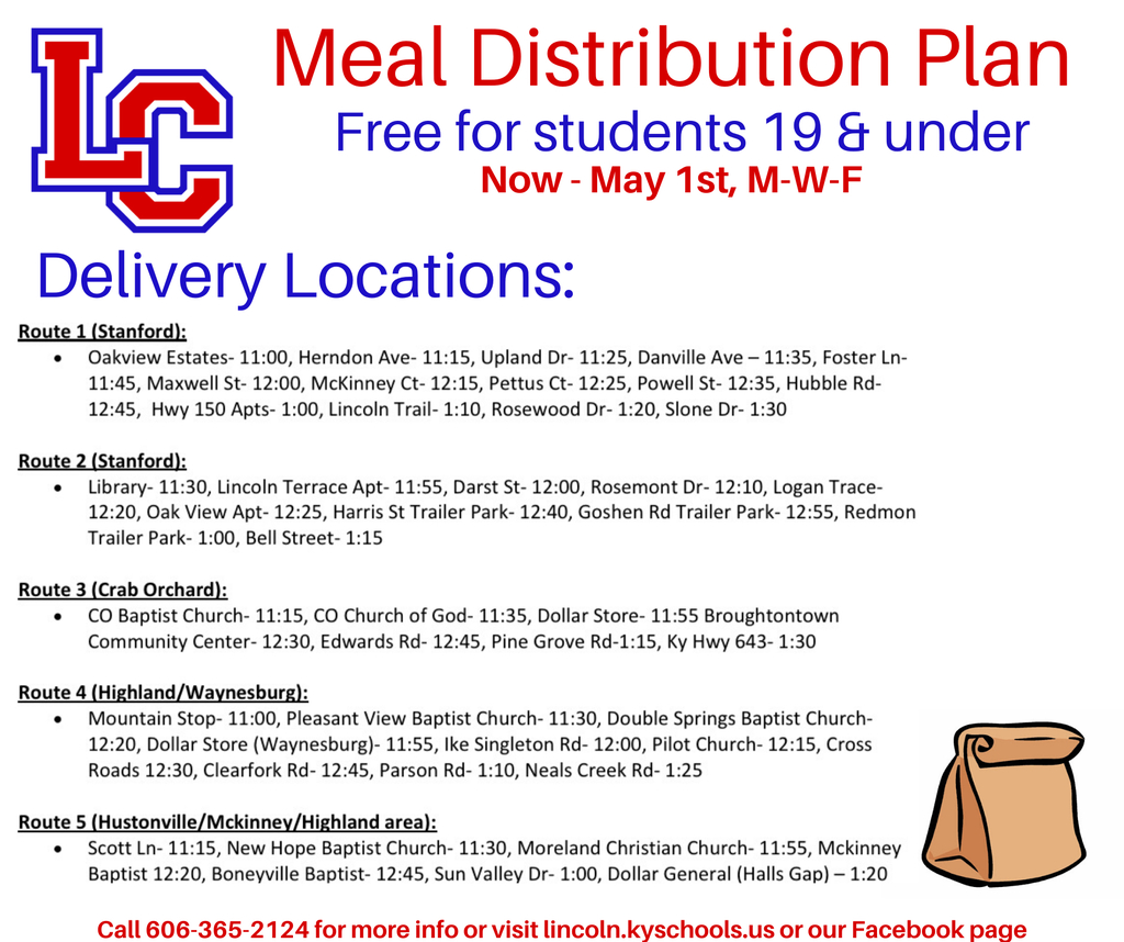 Meal distribution flyer. 